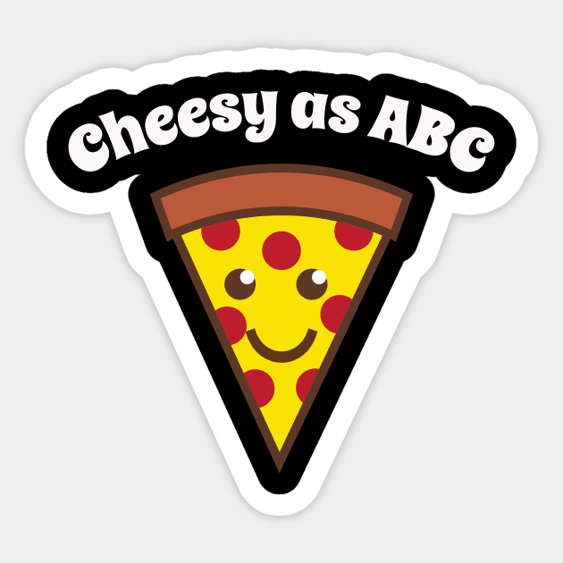 Cute Kawaii Pizza Cheesy as ABC Sticker by Jimmyson